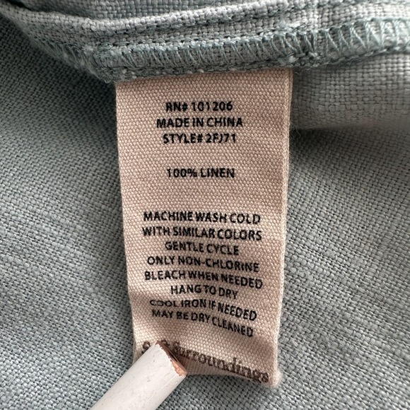 Soft Surroundings Grove‎ Linen Waterfall Open Jacket Cardigan Womens XL Mint - Picture 7 of 10